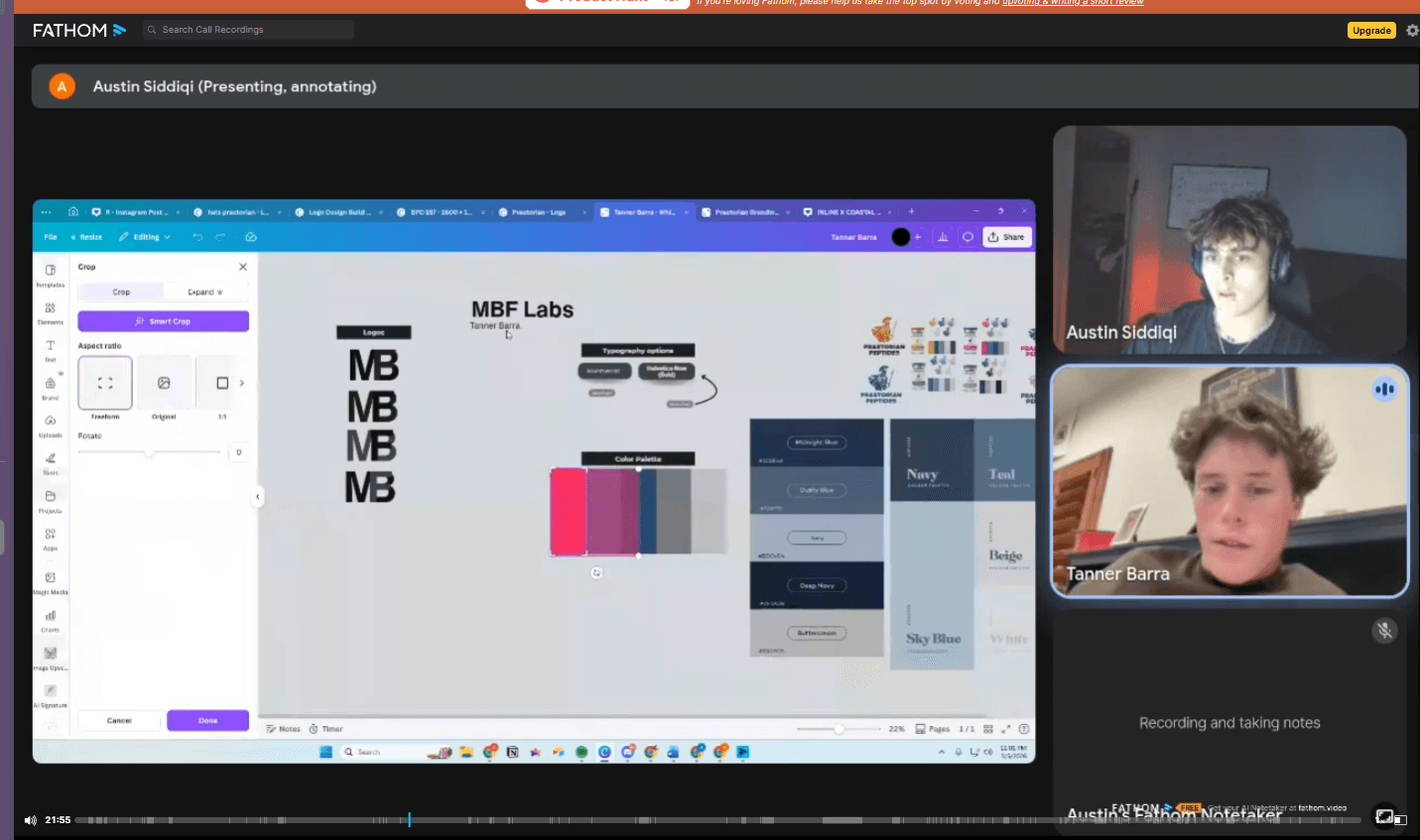 Build call screenshot — MBF Labs for Tanner Barra