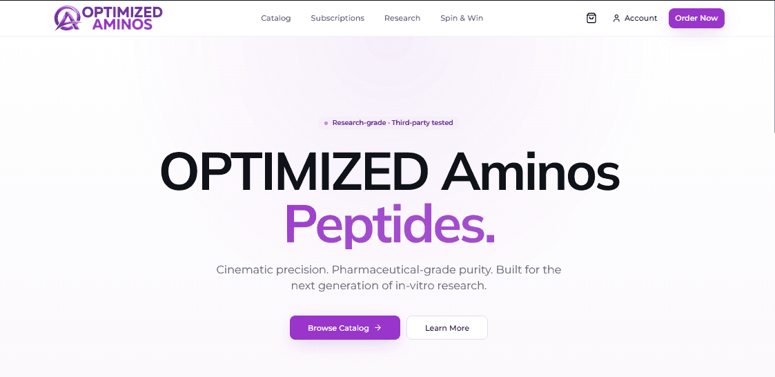 Optimized Aminos — student peptide brand